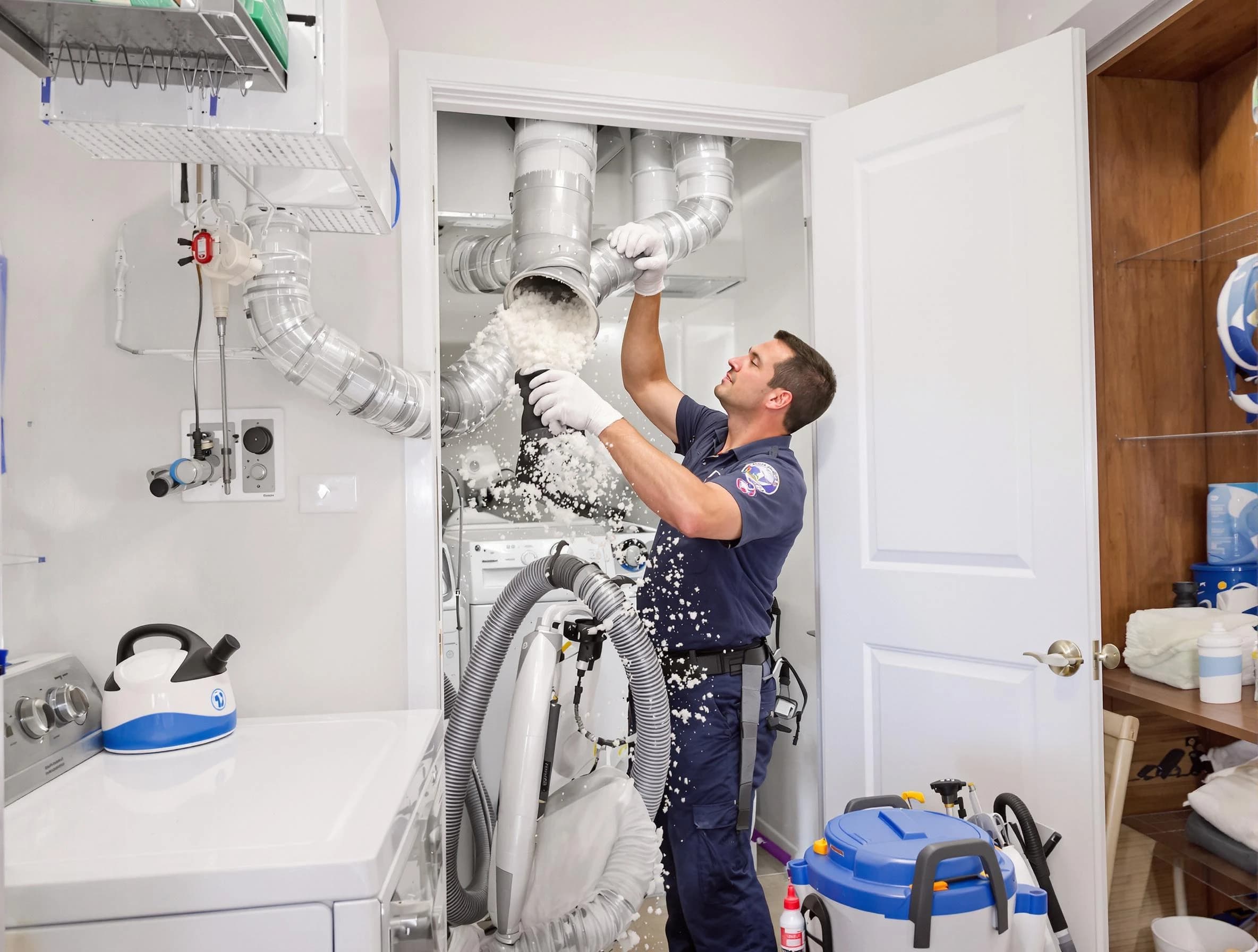 Lake of the Woods Dryer Vent Cleaning technician delivering thorough residential dryer vent cleaning service in Lake of the Woods
