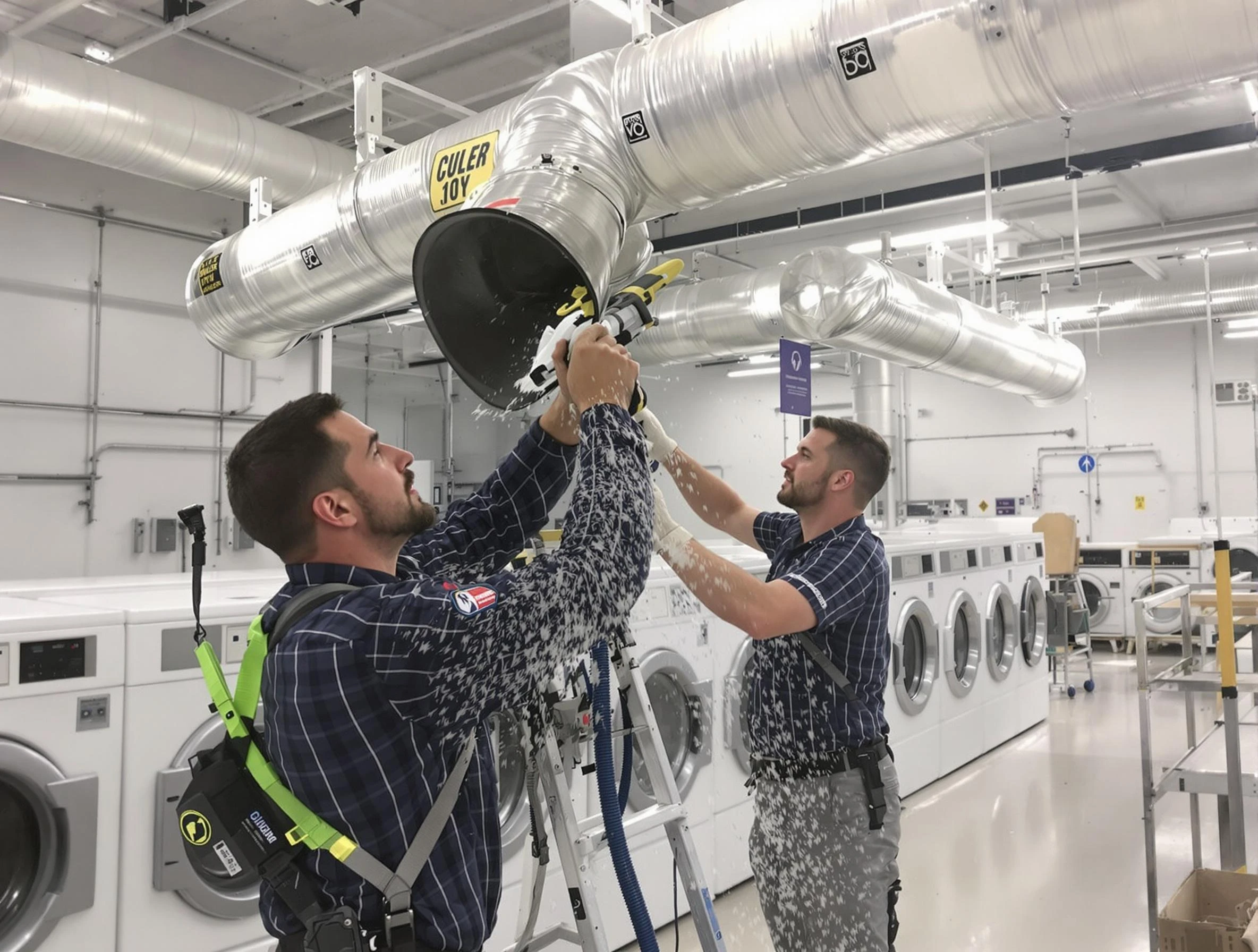Lake of the Woods Dryer Vent Cleaning team performing large-scale commercial dryer vent cleaning in Lake of the Woods