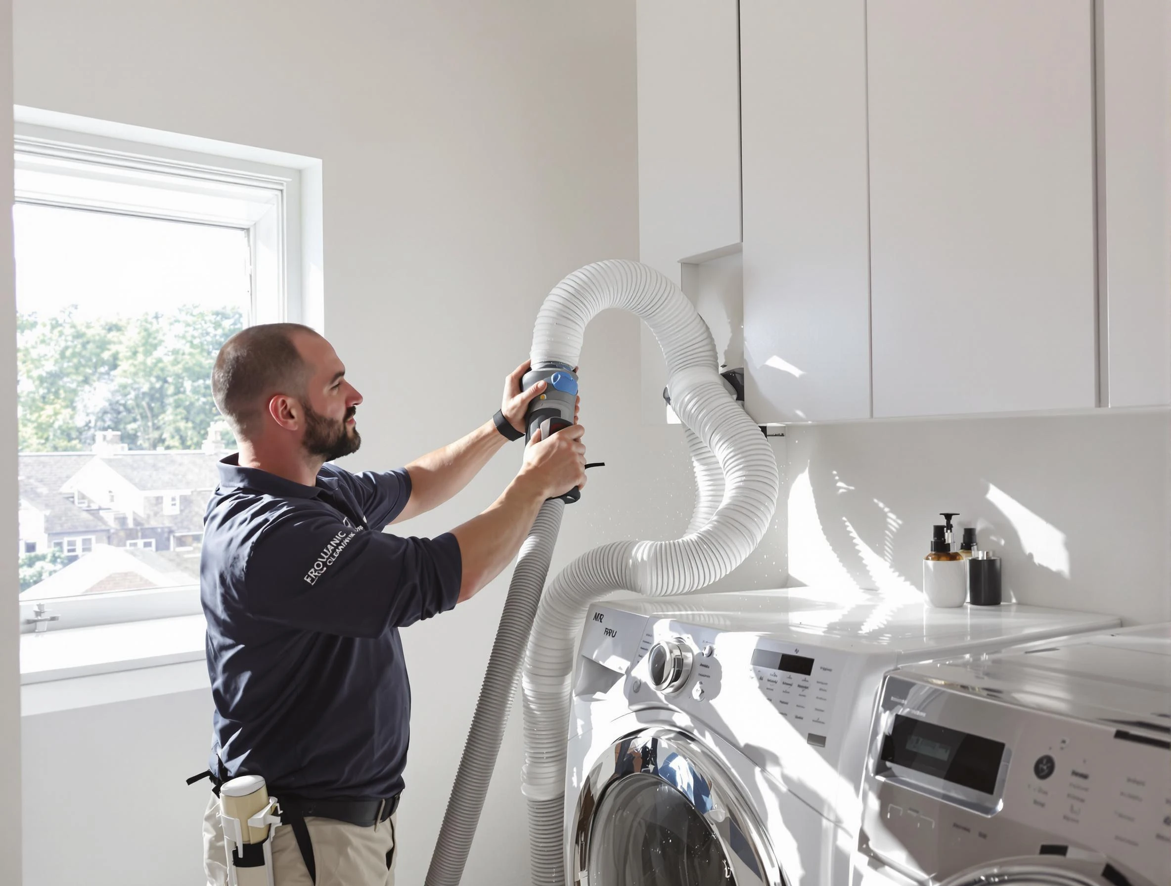 Certified Lake of the Woods Dryer Vent Cleaning technician performing dryer vent cleaning in Lake of the Woods